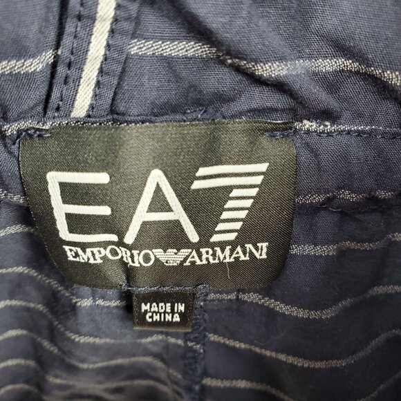 EA7 Armani Blue Striped Front and Back V Neck One Piece Romper Medium - Picture 3 of 9
